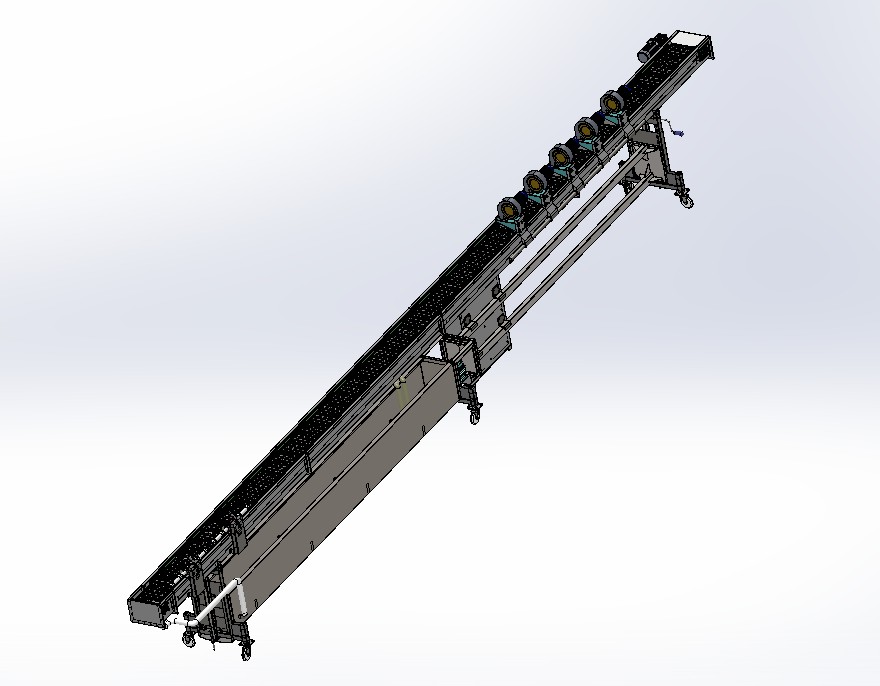 10米不锈钢输送设备(风冷却+水冷却)3D模型 Solidworks设计