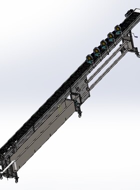 10米不锈钢输送设备(风冷却+水冷却)3D模型 Solidworks设计