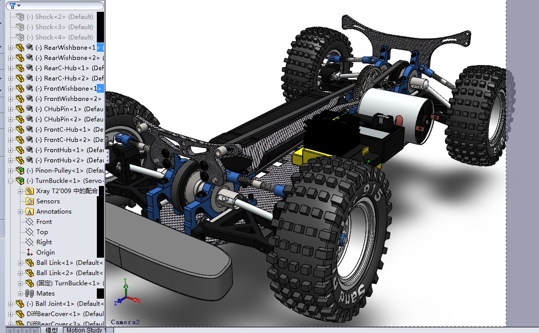 Xray t2009无线遥控车图纸 RC SolidWorks设计 附STEP格式