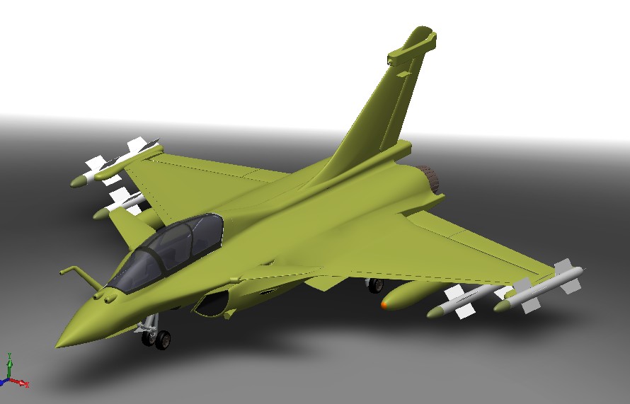 达索阵风(Dassault Rafale)战斗机模型3D图纸 SOLIDWORKS2015设计