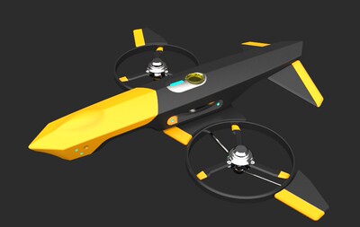 Drone轻型二轴无人机KEYSHOT渲染图纸 BIP格式