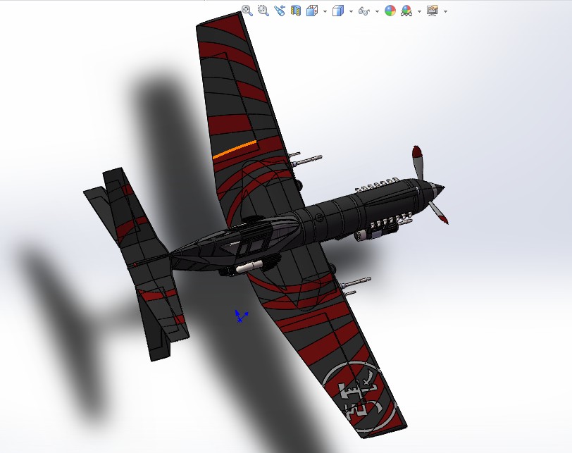 P-38闪电战斗机模型3D图纸 Solidworks2014设计