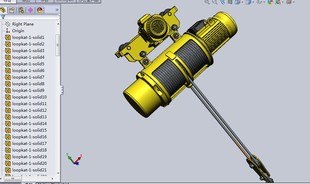 单轨电动葫芦3D图纸 单个SLDPRT文件 SolidWorks设计