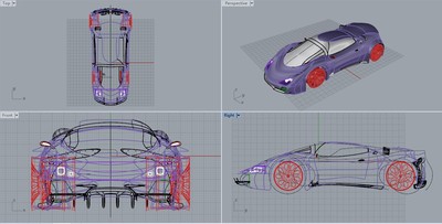 迈凯轮 Mclaren alligator跑车设计3D图纸 Rhnio建模 3dm格式