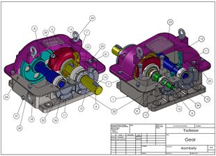 参数详尽 Solidworks设计 详细 PDF设计文档 减速齿轮箱图纸