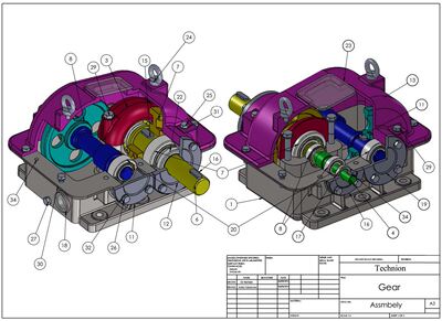 参数详尽的减速齿轮箱图纸 Solidworks设计 详细的PDF设计文档