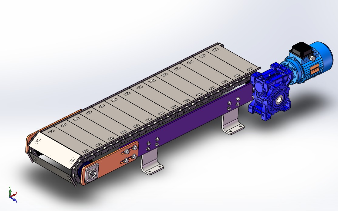 Conveyor板链输送机3D模型图纸 Solidworks设计 附IGS