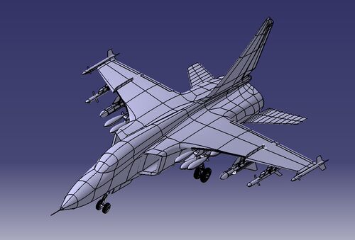 简易JH7飞豹飞机3D模型图纸 STP格式