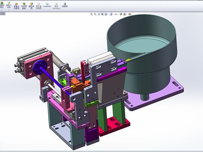 接地端子振动盘送料分料结构图3D模型图纸 Solidworks设计