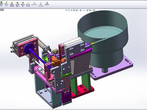 接地端子振动盘送料分料结构图3D模型图纸 Solidworks设计