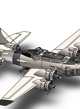 WW-ii轰炸机模型3D图纸 solidworks2015设计