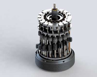 Curta手持机械式计算机器3D图纸(Type 1 ca 1930) Solidworks设计