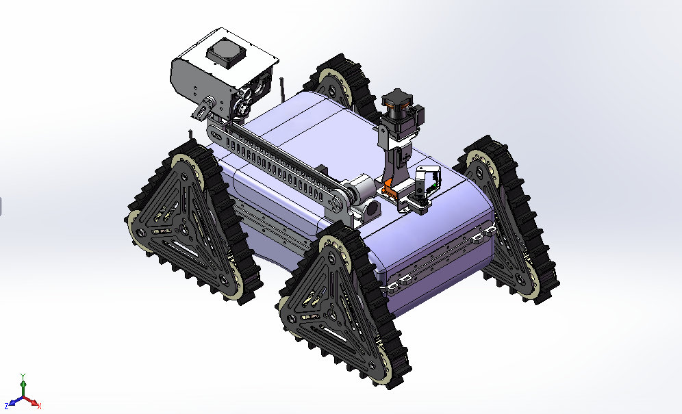 三角履带轮机器人车3D图纸(SolidWorks设计)