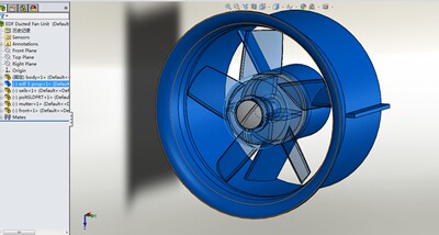 5inch涵道风扇EDF三维图纸 SOLIDWOKRS设计 附STEP格式
