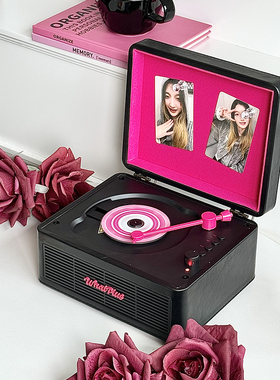 WhatPlus问加C300cd机蓝牙音响一体播放器唱片机复古礼物黑粉限量