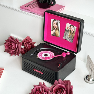 WhatPlus问加C300cd机蓝牙音响一体播放器唱片机复古礼物黑粉限量