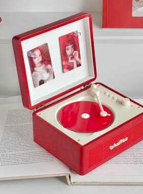 WhatPlus问加C300cd机专辑播放器蓝牙一体机cd唱片机复古火焰红