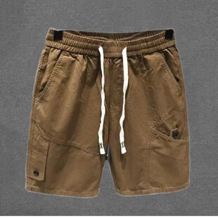 男夏季 短裤 纯棉潮牌男士 日系宽松大码 男潮 美式 休闲五分裤 休闲工装