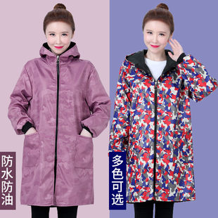 大人保暖护衣工作服 围裙男士 加绒罩衣女冬季 加厚防水厨房家用长袖