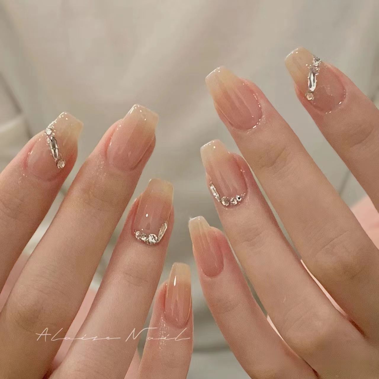穿戴甲手工定制纯色裸色简约成品