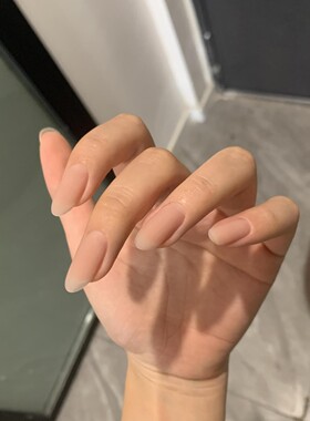 丝绒穿戴甲纯欲磨砂裸色短款美甲贴片通勤显白假指甲片孕妇可拆卸