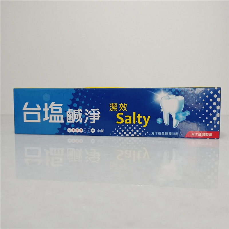 中国台湾台盐咸净洁效牙膏 150g 海洋微晶盐配方清洁清新口气