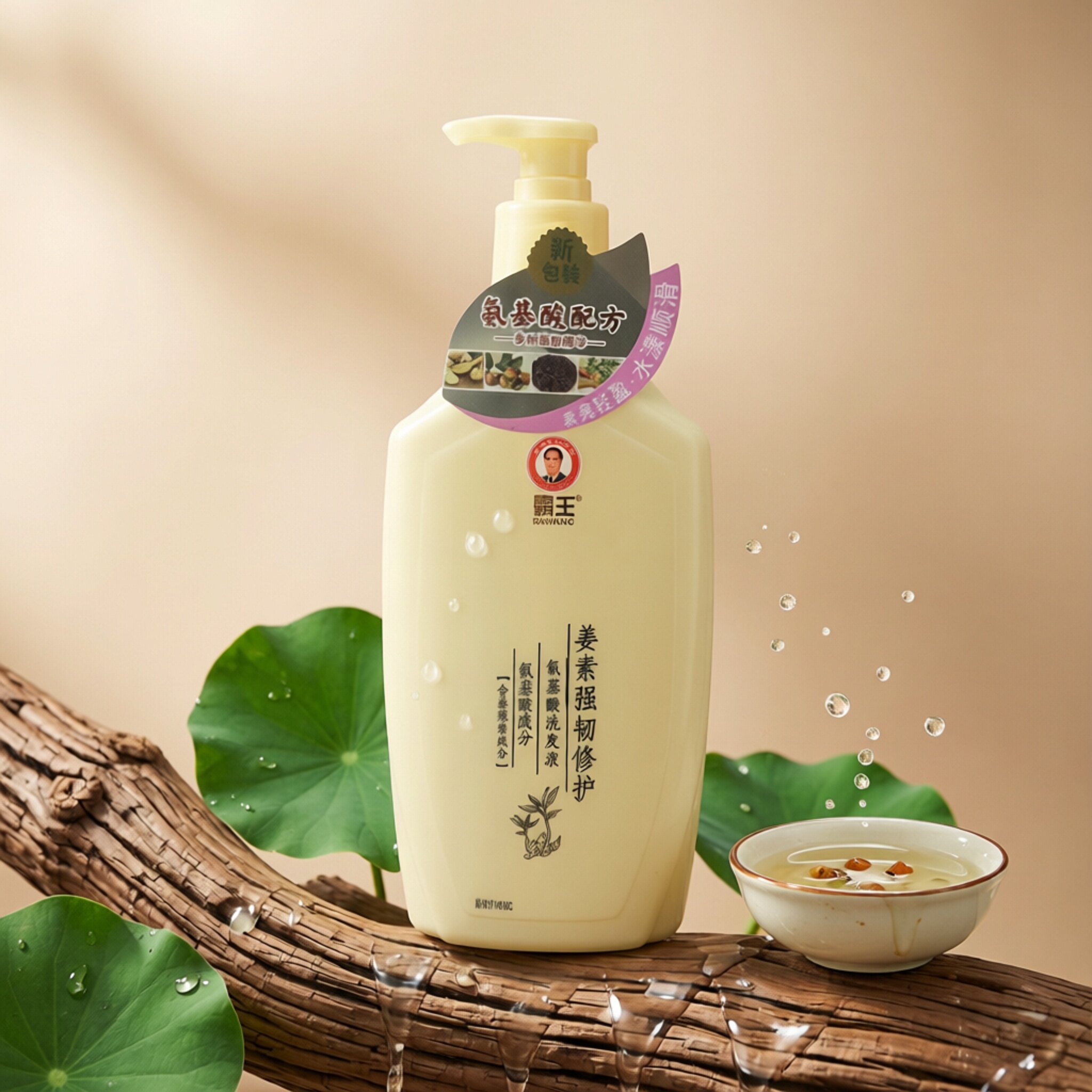 霸王洗发露姜素角蛋白护发素原小黑瓶氨基酸顺滑洗发水保湿正品