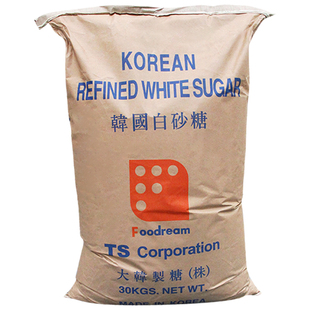 棉白糖细砂糖烘焙大袋商用 包装 吨 吨原装 韩国幼砂糖TS白砂糖30kg