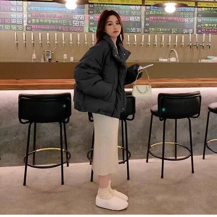 黑色立领棉服女冬季短款小个子2025新款小众设计感加厚羽绒棉衣潮