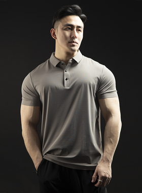 BARBRO运动polo衫男夏季短袖t恤翻领健身休闲速干教练工作服定制