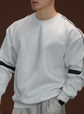 BARBRO2026新款380克重磅圆领卫衣秋冬内搭宽松休闲外套打底衫男