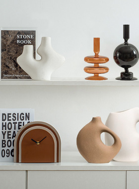 现代北欧高级感大地色软装摆件家居样板间客厅电视柜酒柜艺术装饰