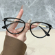 韩系复古猫眼防蓝光护目镜男近视眼镜女可配60 600度素颜百搭