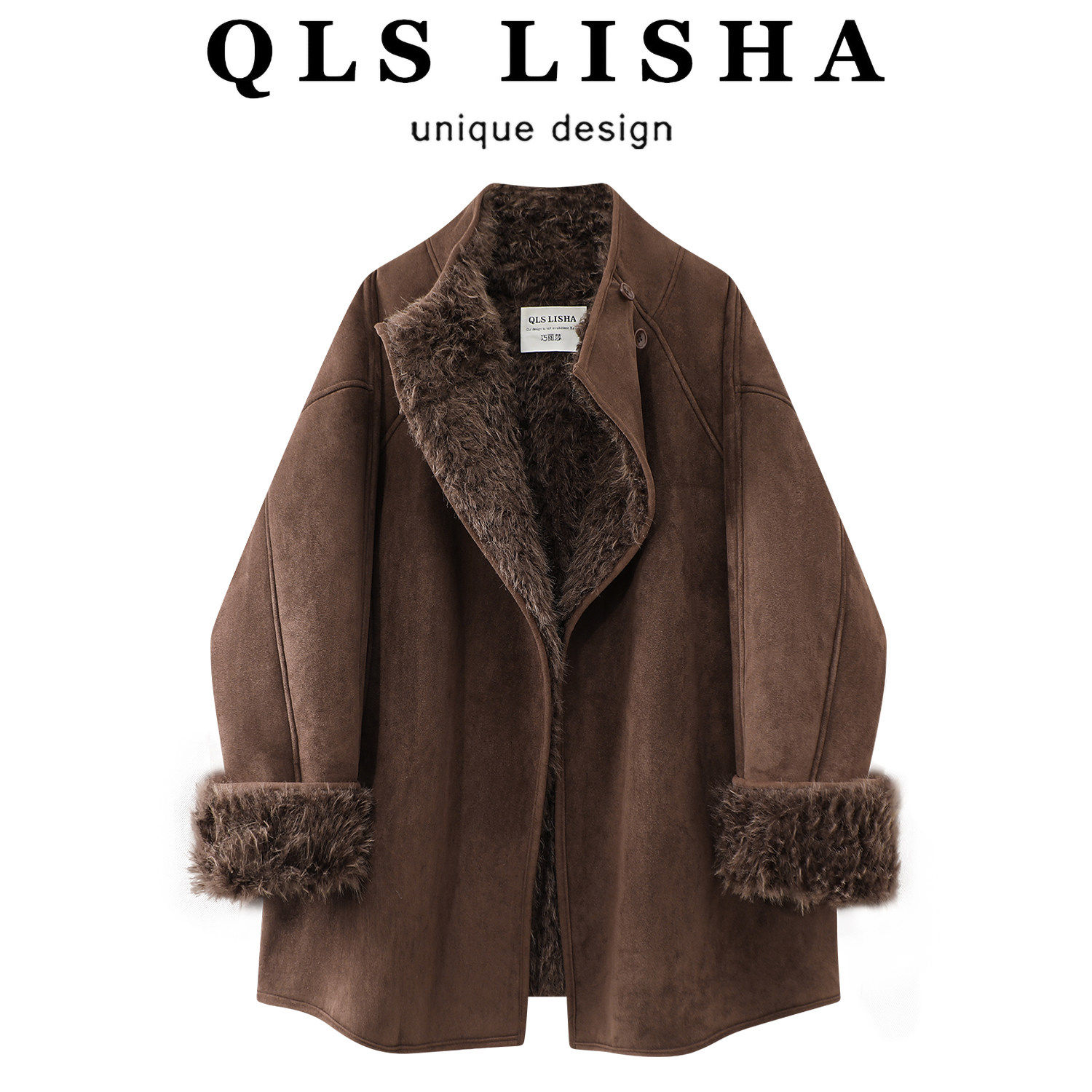 巧丽莎韩系复古加厚羊羔毛皮毛一体麂皮绒大衣女冬中长款保暖外套,个性定制/设计服务/DIY,棉服工装,淘宝优惠券,粉丝福利购,淘宝优惠卷