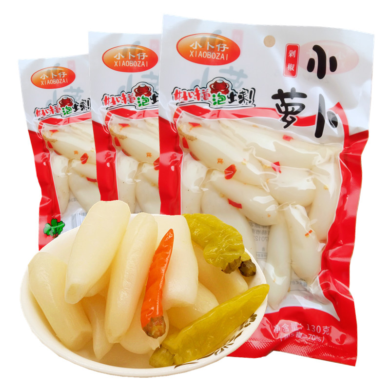 山椒小萝卜头剁椒水晶酸萝卜爽口