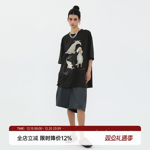 MIICHOUS短袖印花圆领短袖T恤