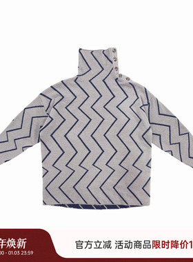 MIICHOUS米丘寺 都柏林夜晚3.0撞色水波纹提花高领毛衣打底针织衫