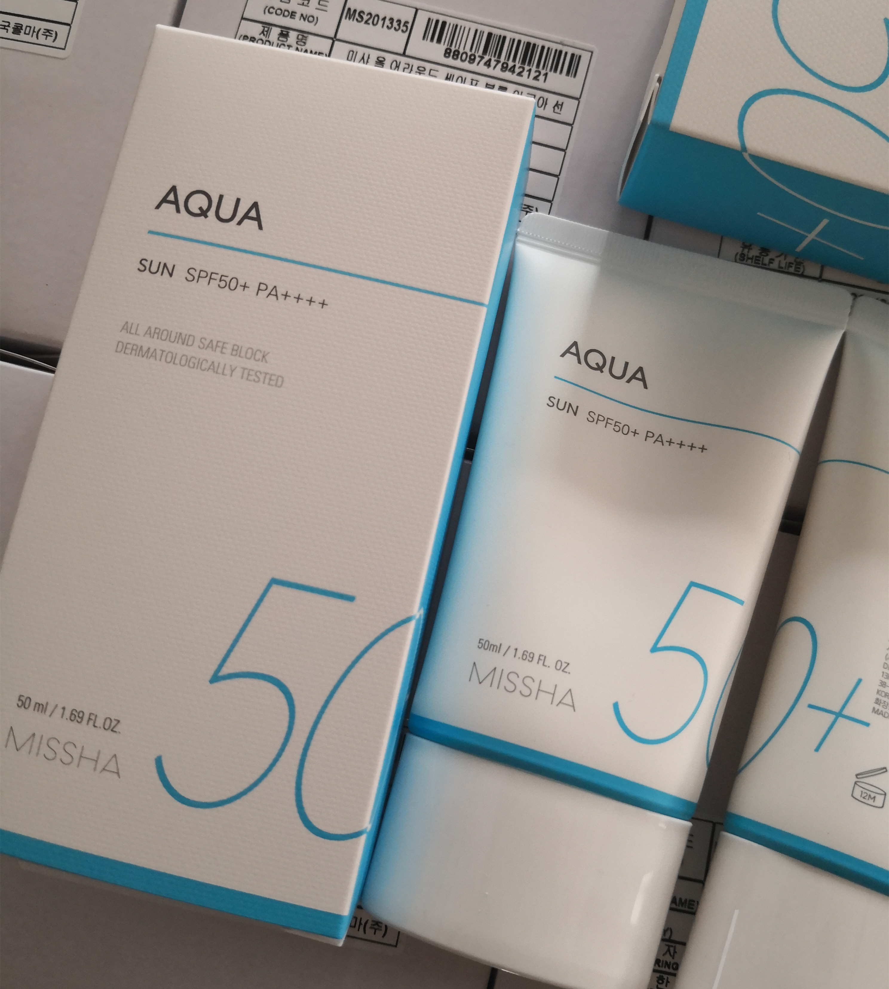 韩国Missha谜尚AQUA清爽水润防晒乳霜啫喱SPF50成膜橙色新款不油-封面