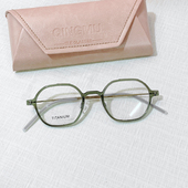 超轻5克近视眼镜男女款 纯钛小脸多边形可配高度数镜片宽边眼镜架