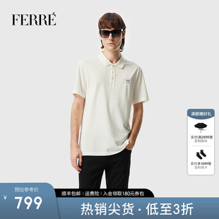 翻领短袖 Ferre费雷男装 新款 白色简约商务POLO衫 821E262063 男夏季