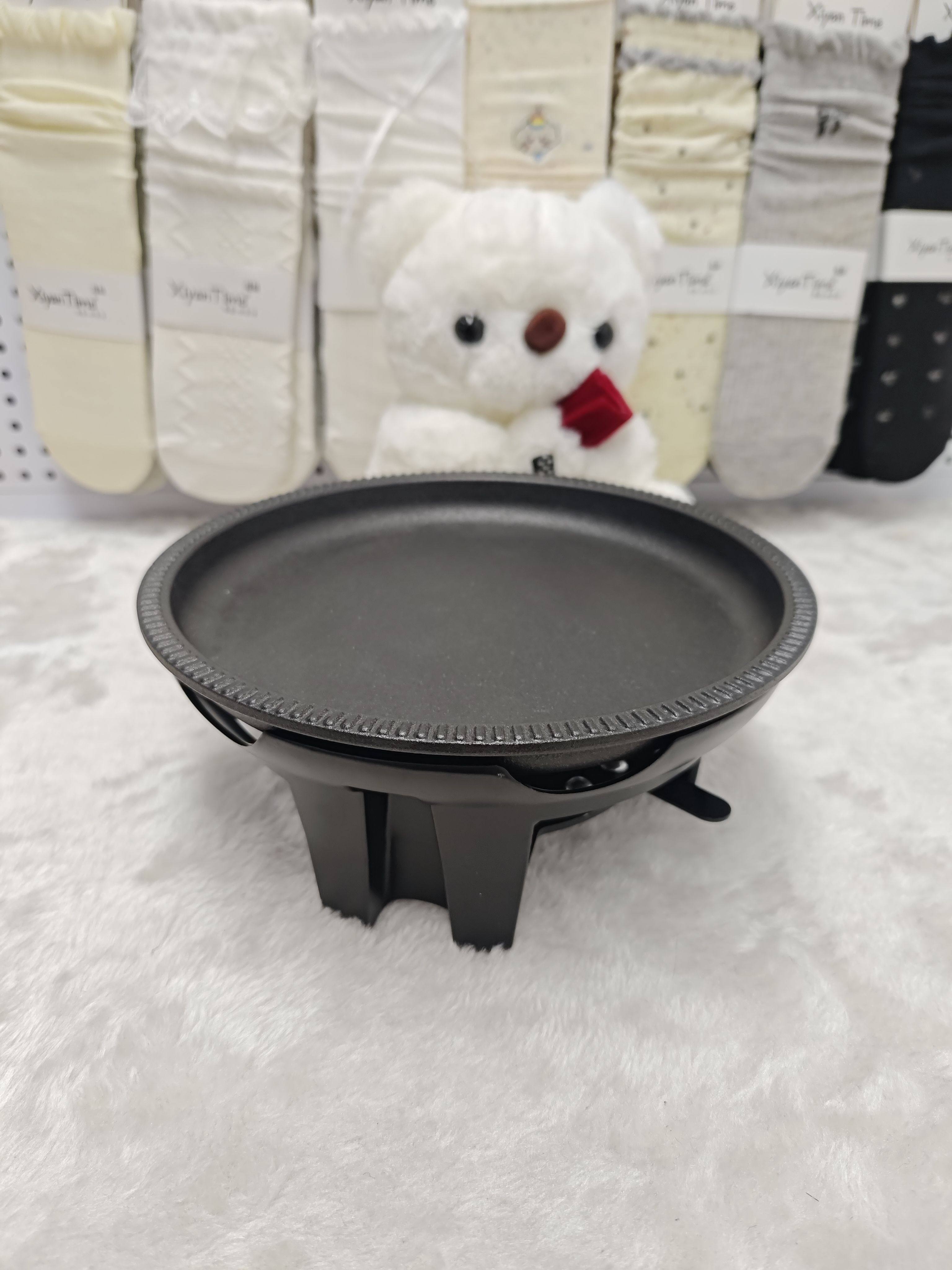 商用铸铁牛排盘铁板烧盘韩式烤肉盘家用烧烤盘饭店干锅酒精加热炉