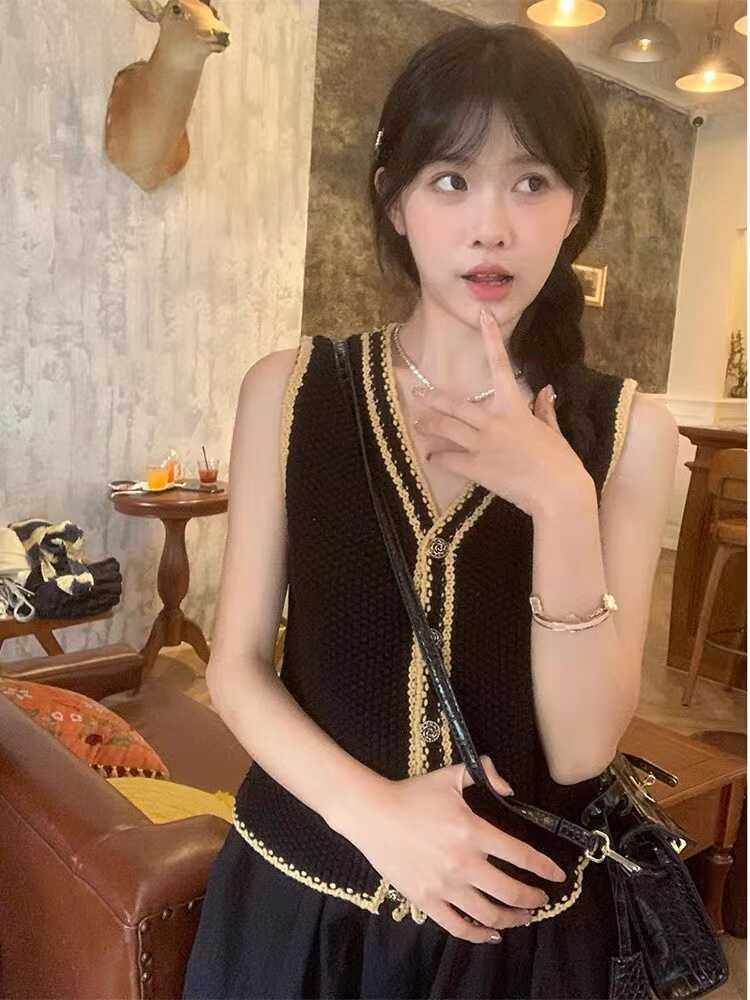 开衫女坎肩上衣马甲小香风图片