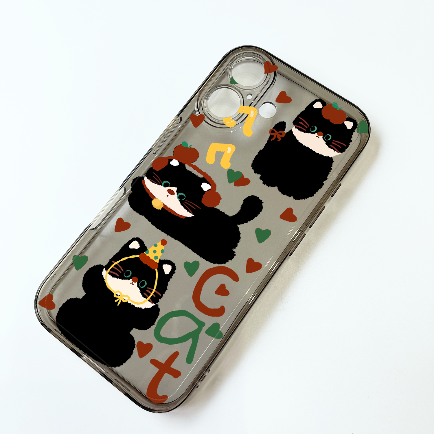 可爱插画喵适用iPhone17苹果16promax华为mate80vivos50小米k90OPPOReno14一加13Pro荣耀手机壳全包魅族22