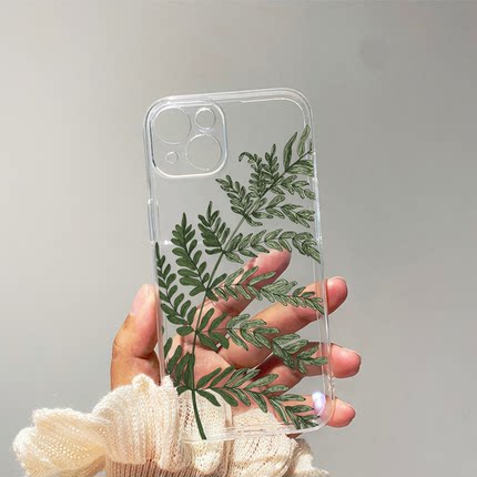 简约减压树叶适用iPhone17苹果16Promax防摔15Pro华为P70软mate60vivos30荣耀400OPPOReno13小米14手机壳1+11