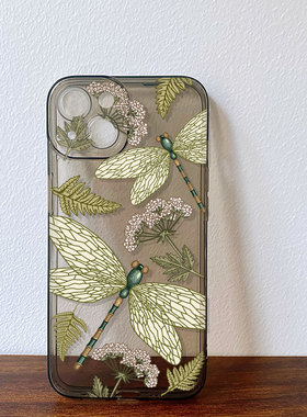 清新插画适用iPhone16Promax苹果17防摔15Pro华为P20软mate60vivos30荣耀100OPPOReno12小米14手机壳nova11女