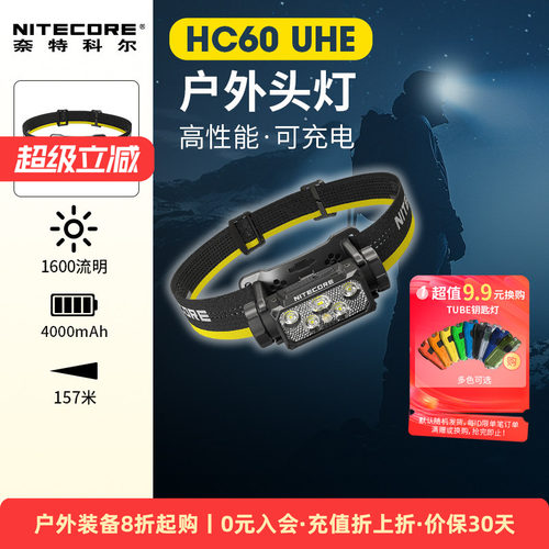 奈特科尔hc60UHE头灯户外可充电