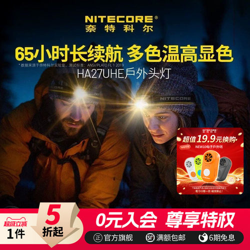奈特科尔HA27UHE户外强光头灯