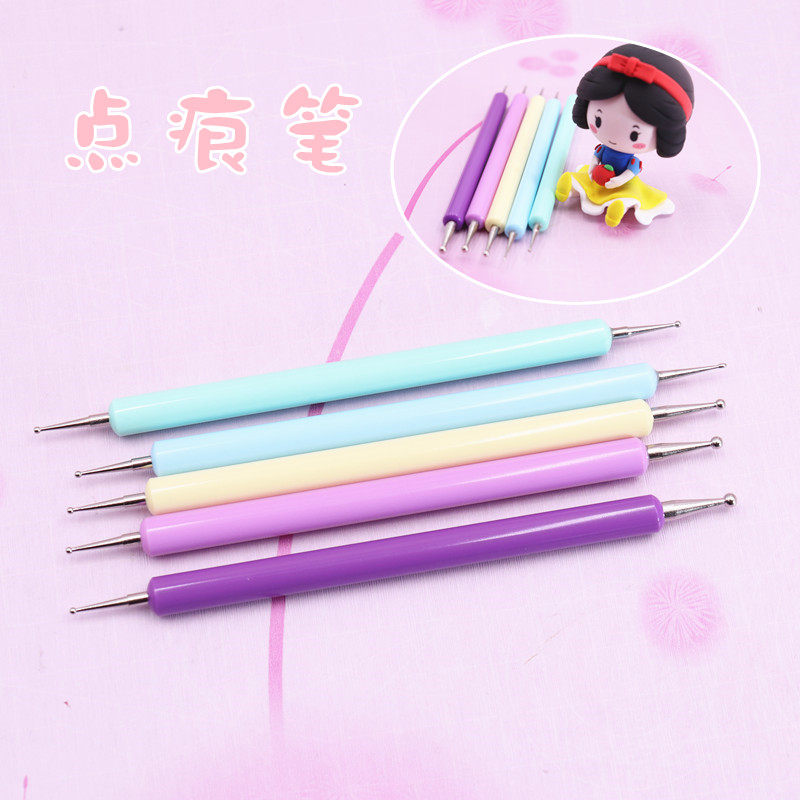 粘土点压痕笔面塑压线笔粘土手办工具软陶工具 diy丸棒点钻圆头