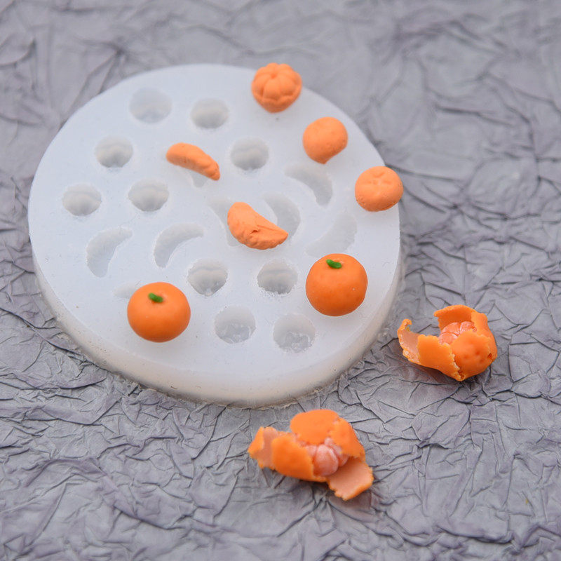 微缩食玩diy迷你橘子山竹水果模具手工娃屋高透硅胶模具粘土立体