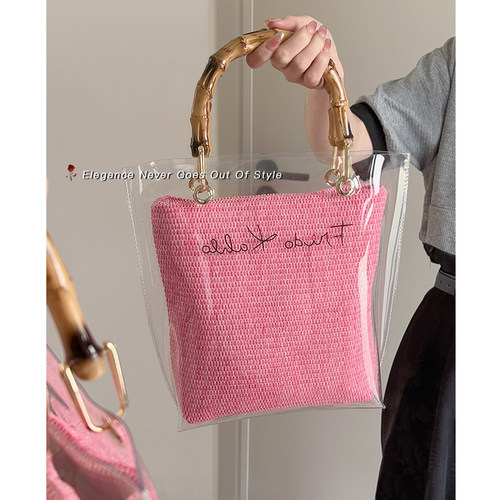 韩国小众时尚竹节手提果冻包